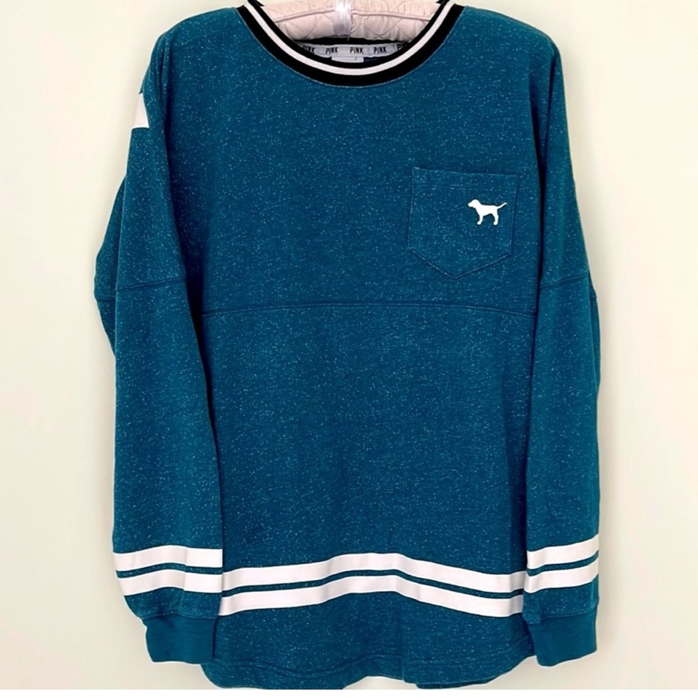 PINK Victoria’s Secret Sweatshirt Top Big Logo Color Blue